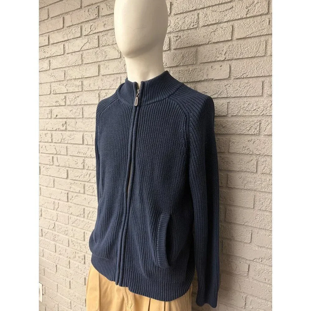 L.L. Bean Men’s Zip Front Heavy Knit Sweater Cardigan Size M